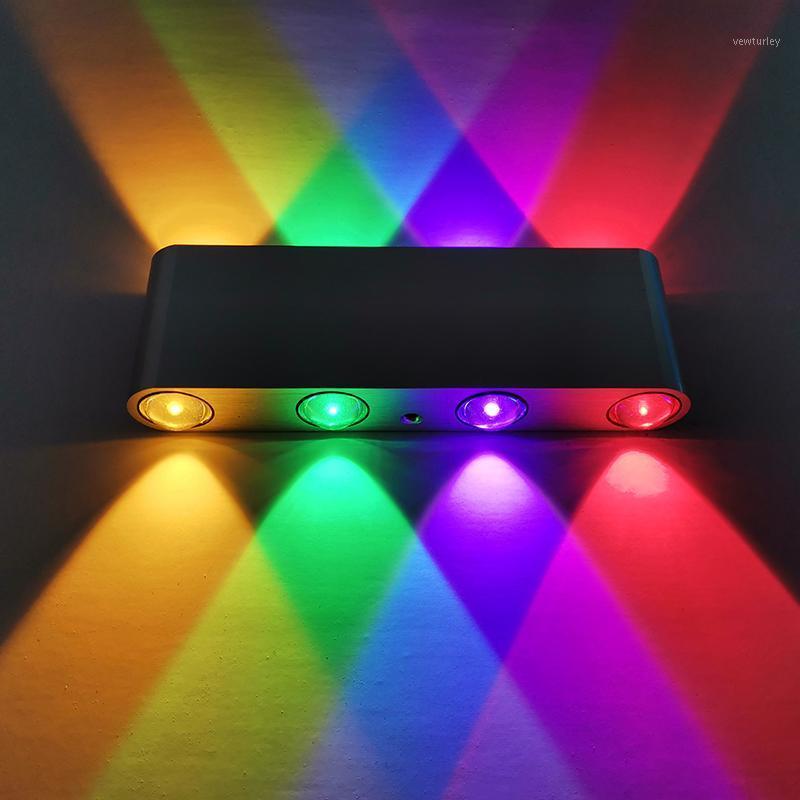 

LED up and down wall lamp 8W aluminum bedroom bedside lights AC85-2656V high power party lighting disco sconces1