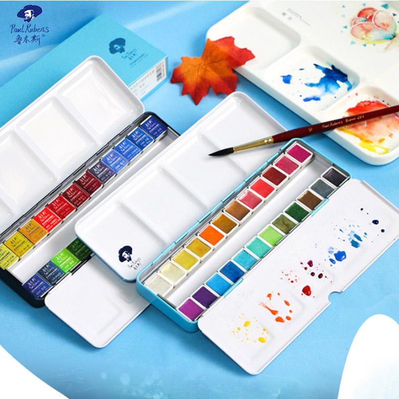 

Rubens Fine Transparent Metallic Solid Watercolor Paint Set Glitter Pearl Water Color Aquarelle For Painting Art Supplies1