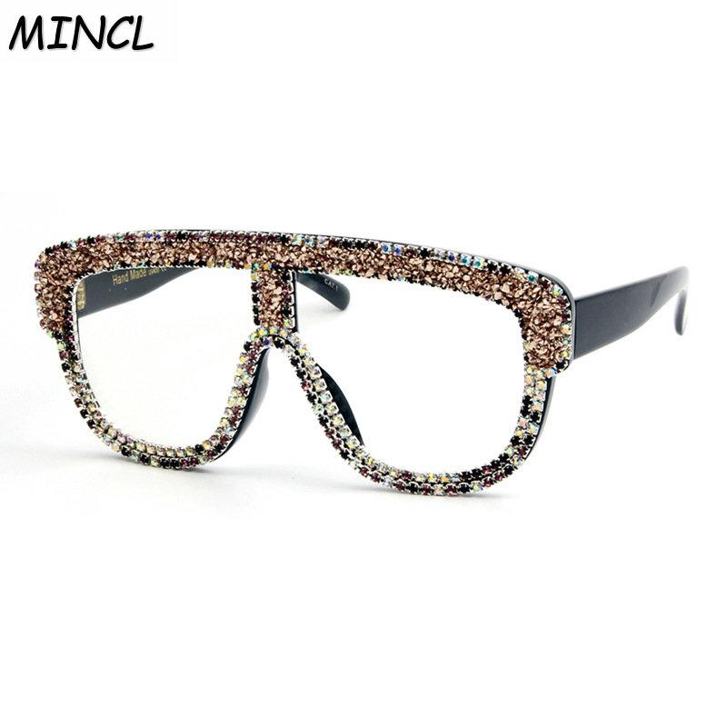 

Big Metal Mens punk Sunglasses Diamond Oversized Women clear lens Sun Glasses Crystal black Beach Eyewear UV400 FML