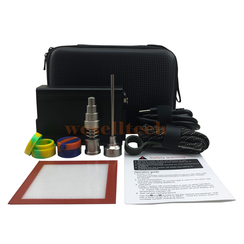 

PID Temperature Controller E nail kit Titanium & 20/16/10mm heating coil &2pcs Food Grade Silicone Dnail DAB WAX Oil, Red