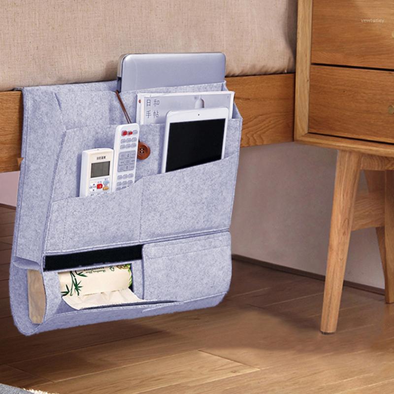 

Creative Felt Bedside storage bag bedroom Storage Organizer Magazine pouch Tissue box finishing bags wall phone holder pocket1