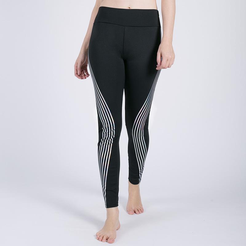 

Women Tights Seamless Yoga Pants Fitness Bottoms Outdoors Sport Leggings Mujer High Waist Gym Push Up Printing striped Trousers, P48-heise