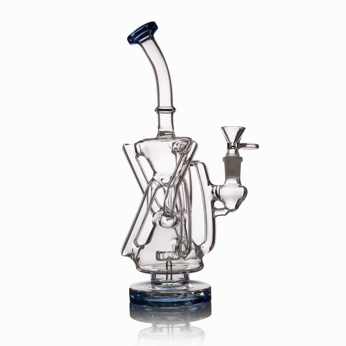 

Glass Bong Recycler Oil Rig Wax Water Pipe Heady Klein Bongs Hookahs Dab rigs pipes with 14mm bowl perc bubbler cyclone beaker