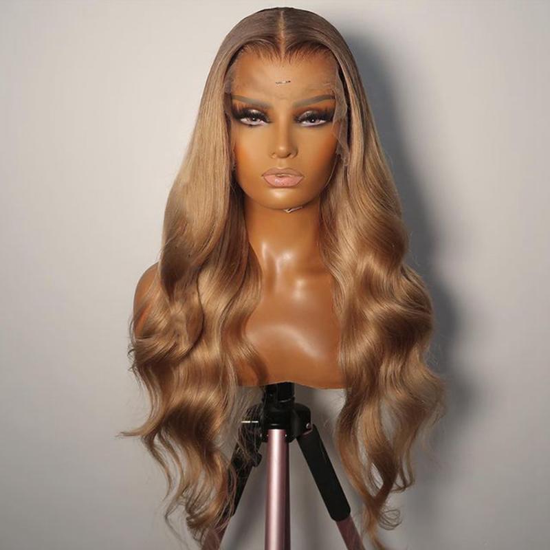 

Sandy Blonde Human Hair Transparent Lace Front Wigs for Women 180 Density Glueless Full Lace Human Hair Wigs, Lace front wig
