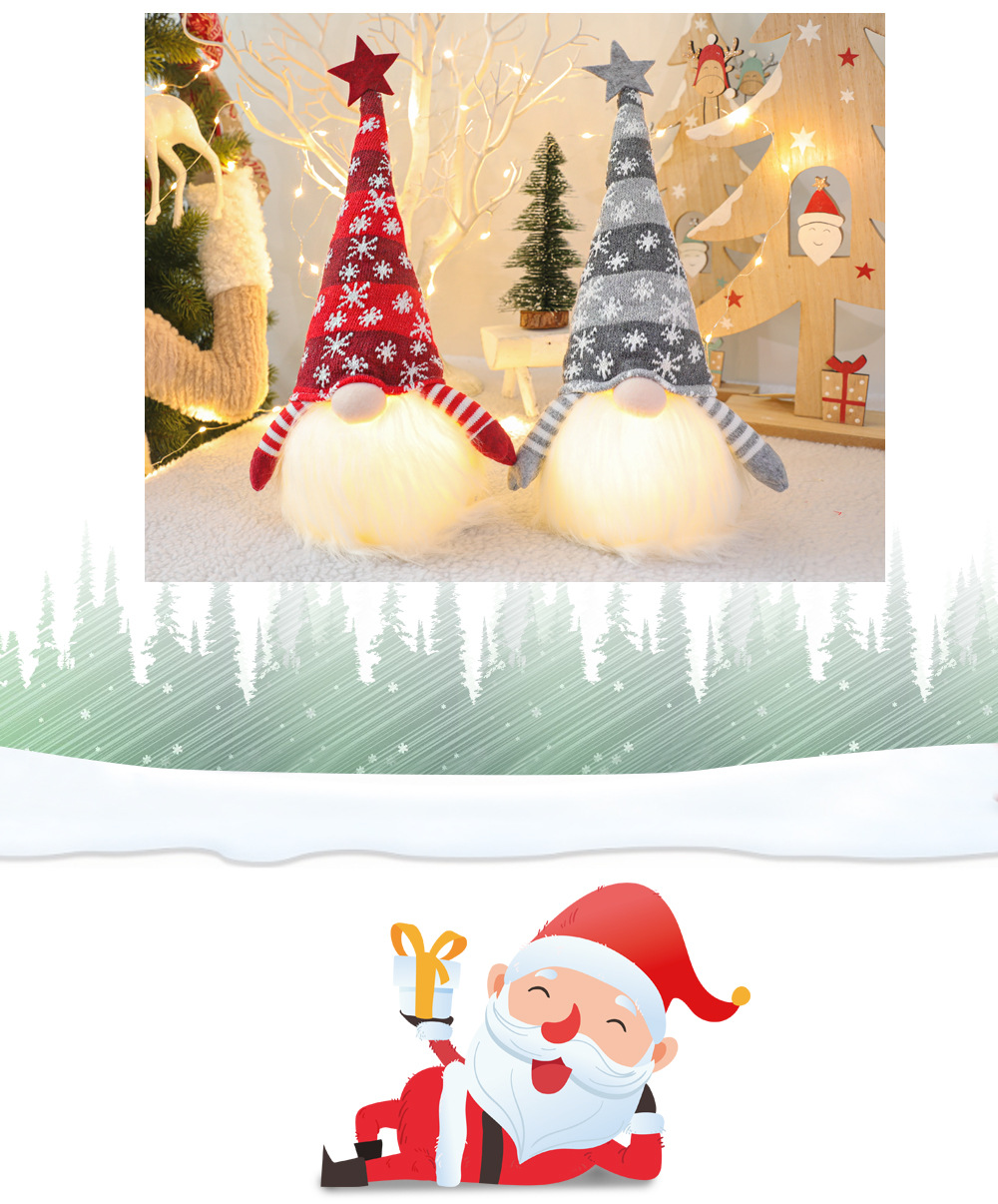 

Explosive Christmas decoration glowing dwarf plush doll doll ornaments children's gifts Rudolph doll