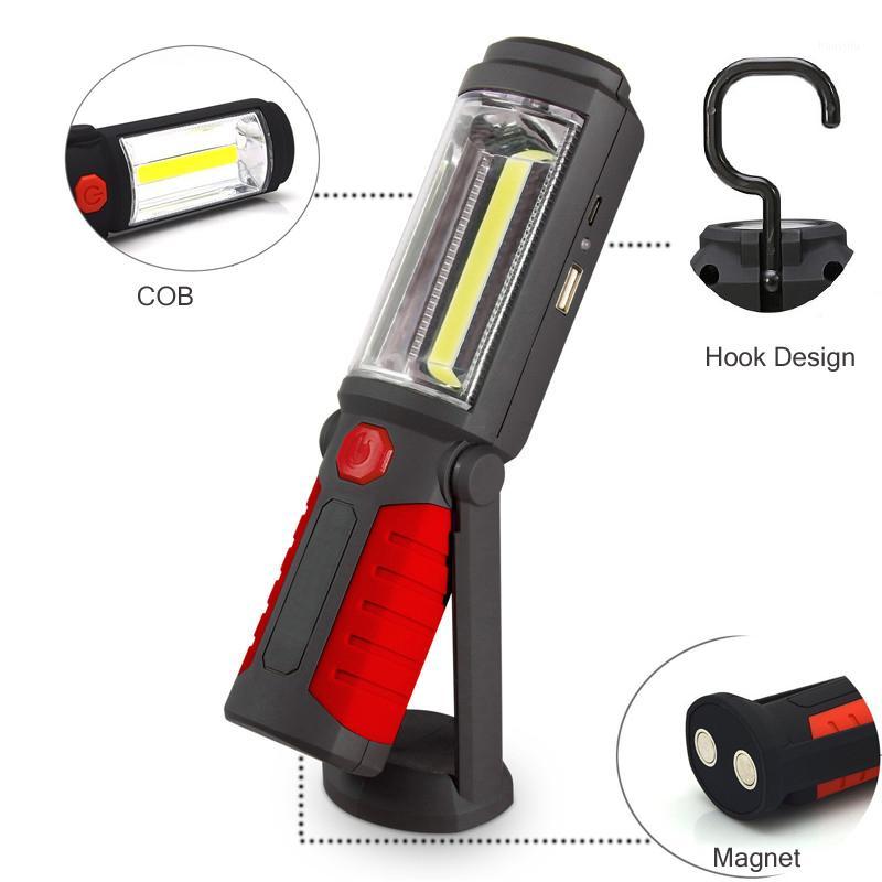 

USB Rechargeable LED Torch Work Light Stand COB lanterna Magnetic HOOK 18650 Battery Flashlights for Outdoor1