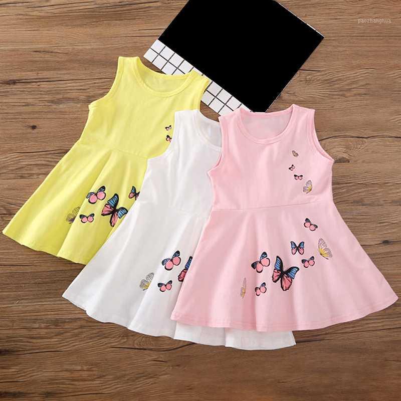 

2020 New Solid Color Cotton Girl Dress Casual Girl Dress1, Pink