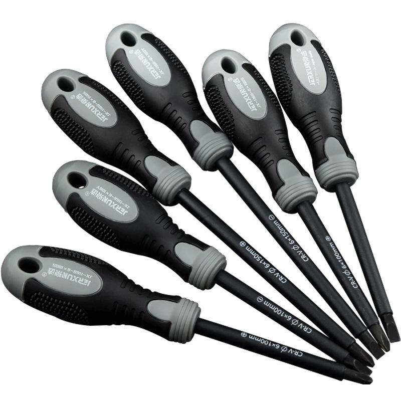 

JERXUN 6*100mm/150mm Insulated Screwdriver and Slotted Magnetic Screw Driver Bolt Driver Screw-driving Tools 1pcs