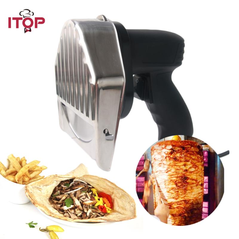 

ITOP Electric Kebab Slicer Shawarma Machine Knife Doner Gyros Cutter With 2 Blades Kitchen Tools 110V/220V/240V