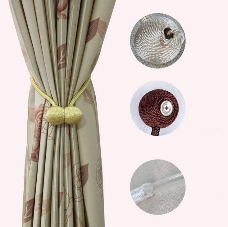 HYLXF Cinghie per Tende 1 Pezzo Creativo Tenda Telaio Finestra Fibbia Corda Semplice Cravatta Magnetica Nera