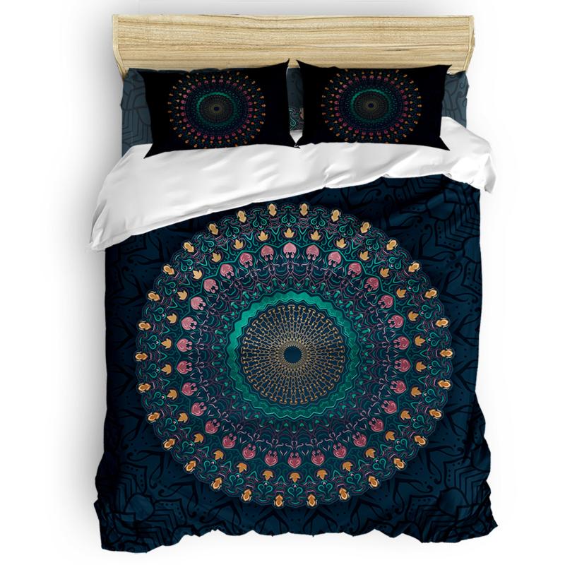 

Retro Abstract Pattern Circle Duvet Cover Set 2/3/4pcs Bedding Set Bed Sheet Pillowcases Cover, As pic