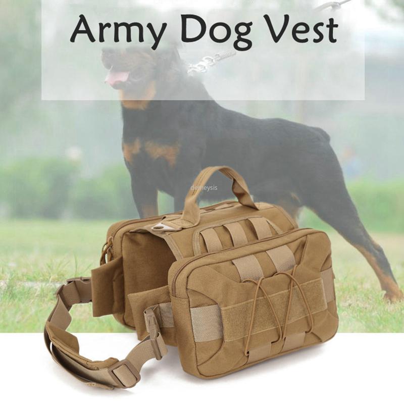 

Outdoor Service Dog Vest Harness Army Dog Training Vest Durable Tactical Combat Hunting Vests with 2 Side Pockets, Black