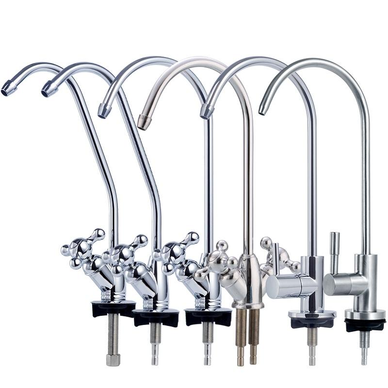 

Kitchen Water Filter Faucet Chrome Plated 1/4 Inch Connect Hose Reverse Osmosis Filters Parts Purifier Direct Drinking Tap Parts