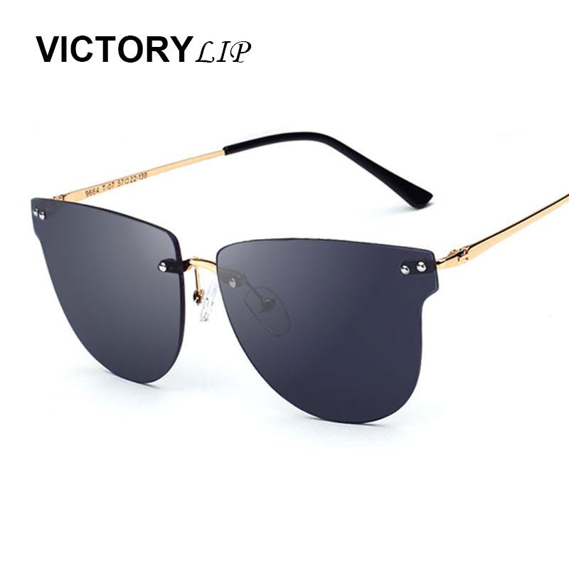 

VictoryLip Brand Designer 2020 Arrival Rimless Sunglasses Mirror Men Women Rivet Super Sturdy Mirror Sun Glasses Fast Shipping