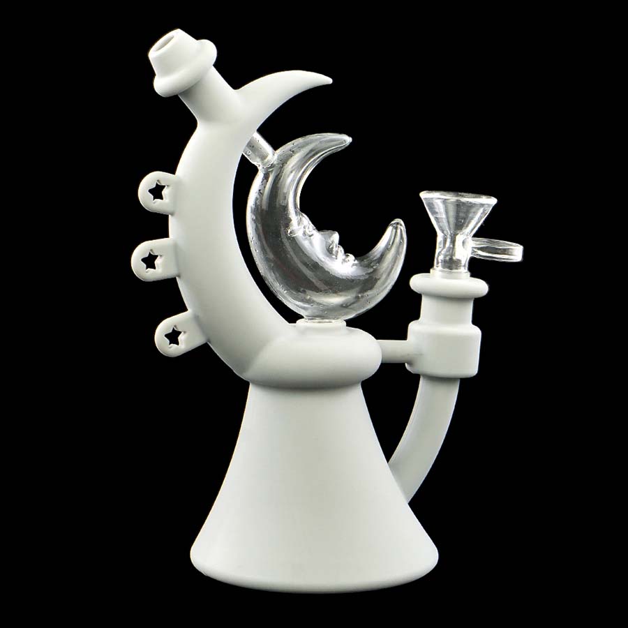 

MOQ=1!!silicone hand water pipe New Dab Rig Glass smoking bong Moon eat pipe solar water heater