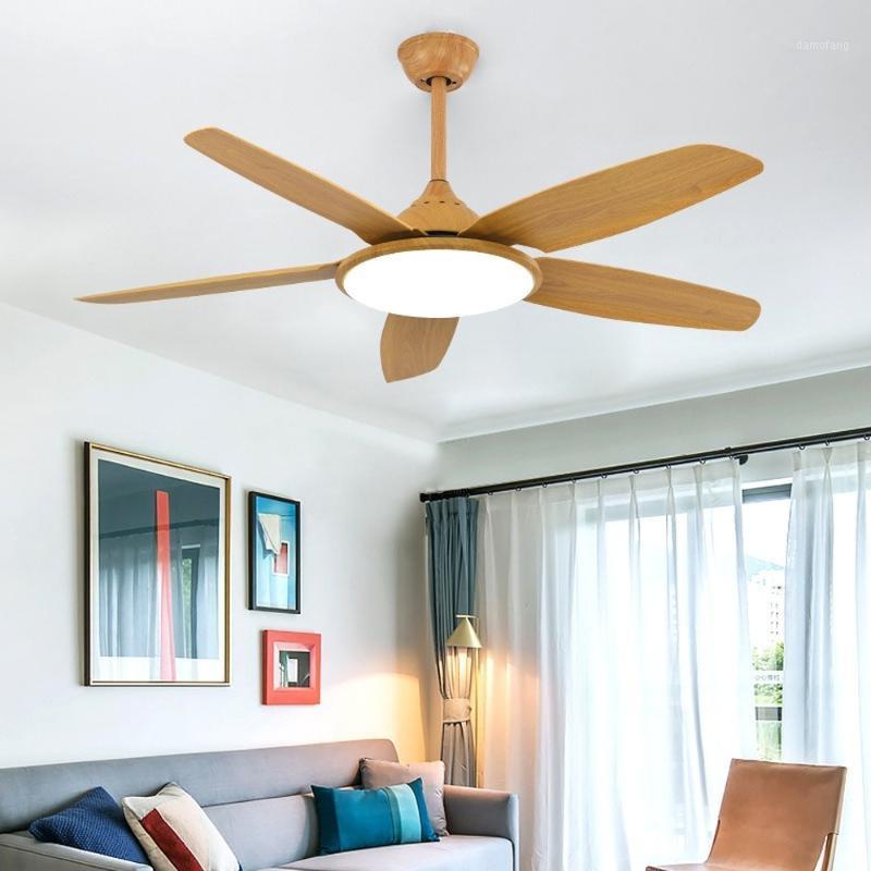 

52 Inch Walnut wood color ceiling fan with lights remote control DC frequance ventilator lamp Reversible Home Fixture Silent new1