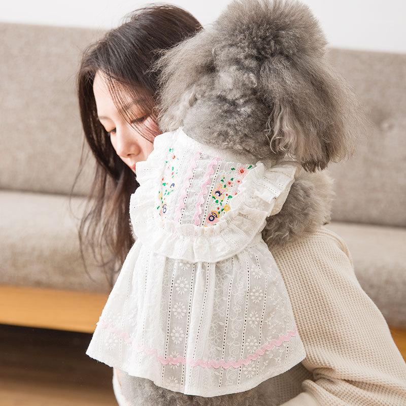 

Girl Dog Clothes Cat Clothes Little Daisy Princess Dress Summer Thin Breathable Cat Dog Clothing Teddy Bear Small Skirt1