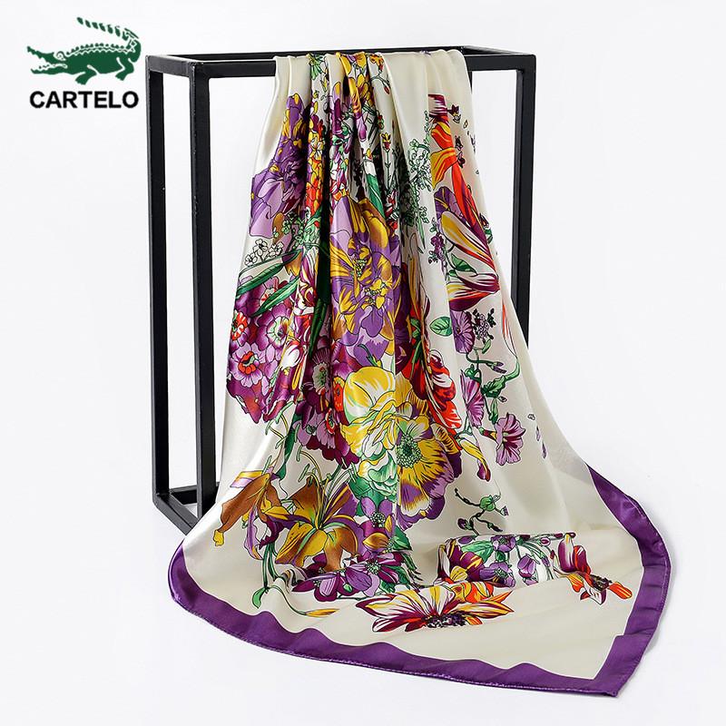 

CARTELO New ladies scarf 2020 autumn and winter new big square scarf splash ink painted floral pattern women