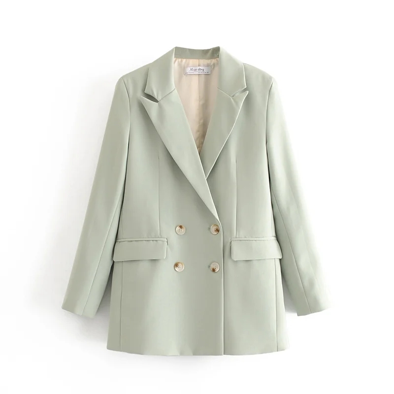 

2021 New of Vintage Elegant Green Blazer Fashion Ladies Suits Blazers Casual Women Suit Chic Girls RTZB