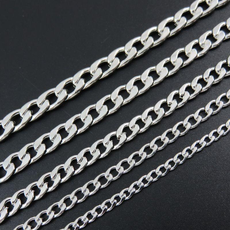 

Men's Necklace Cuban Link Chain On The Neck Silver Color Stainless Steel Necklaces for Women Hip Hop Jewelry Accessories