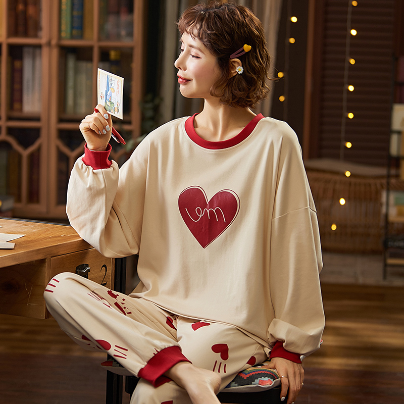 

Womens Full Cotton Pajamas Pyjamas Set Long Sleeve Sleepwear Pijamas Pajamas Suit Female Sleep Two Piece Set Loungewear Big Size 201113, Lyh80809