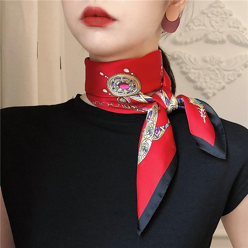 

2020 Spring Summer New Square 70cm X 70cm Women's Neck Scarfs Beautiful Bandana Fashion Girl Kerchief Headscarf