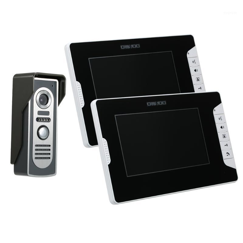 

7 Inch Video Door Phone Doorbell Intercom Kit 2 Indoor Monitor 1 Outdoor Camera Night Vision Hands-free Call Electric Lock1
