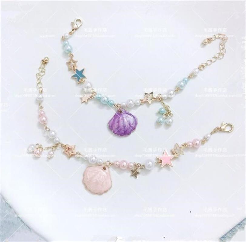 

Sweet Lolita Girl Shell Pearl Chain Bracelet Lolita Bracelet Girl Women Jewelry B14791