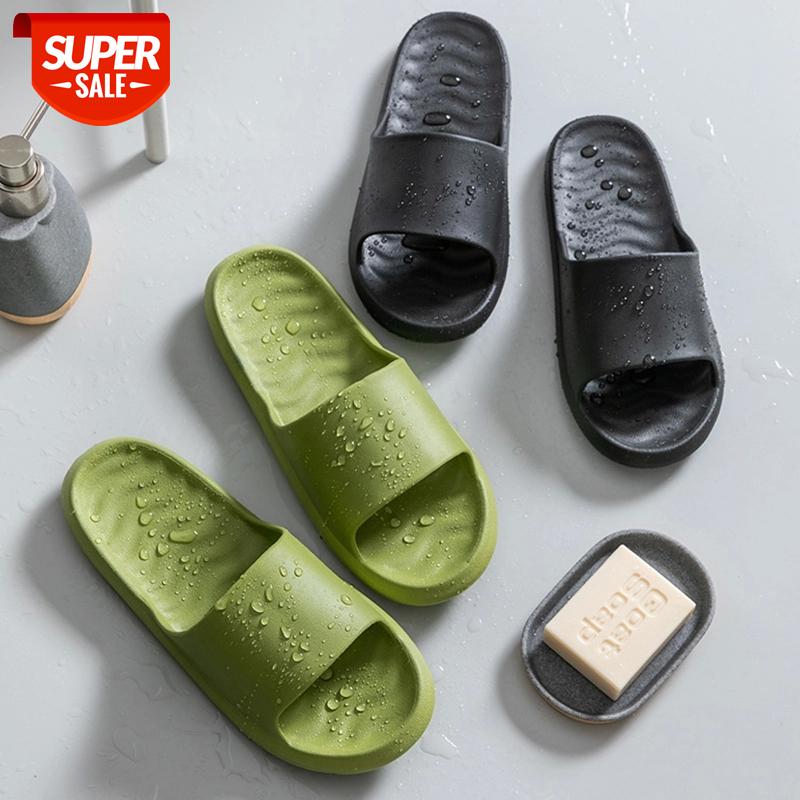 

Slippers Women Indoor EVA Non-slip Corrugated Soft Bathroom Slippers Unisex Solid Home Casual Shoes Woman Couple Home #RE0q, Black