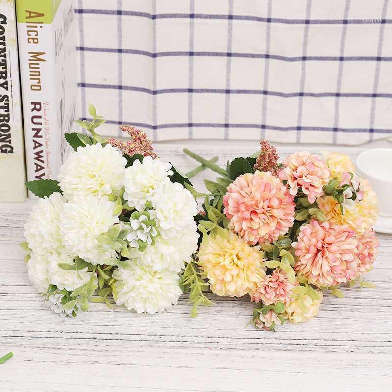 

White Dandelion Artificial Flowers Ball Road Cited Wedding Centerpieces Home Wall Decor Foam Vanilla Spike Accessory Fake Flower1
