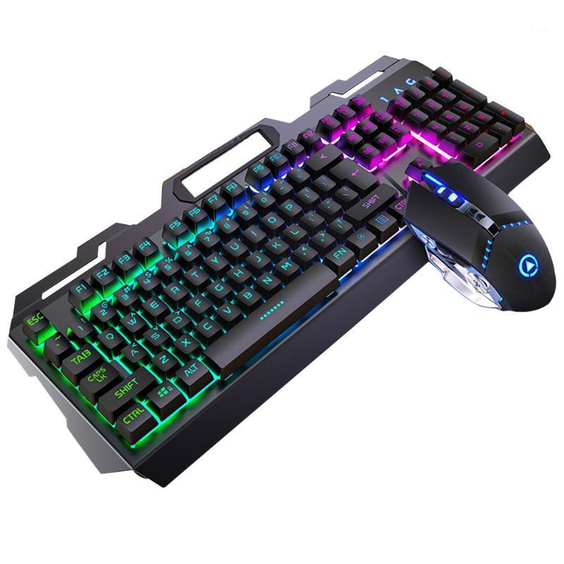 

For Laptop Durable Gaming Keyboard Mouse Set LED Backlight Computer Game USB Wired Desktop Portable Universal Mechanical Home PC1