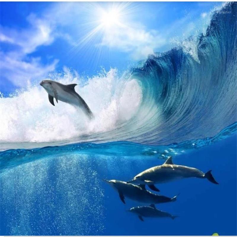 

3d stereoscopic wallpaper 3d murals wallpaper for living room Ocean wallpapers background wall1, As pic