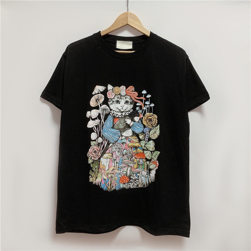 

2021 T-shirt fashion green printing men's designer T-shirt men and women short sleeve shirt size -XXL, Black