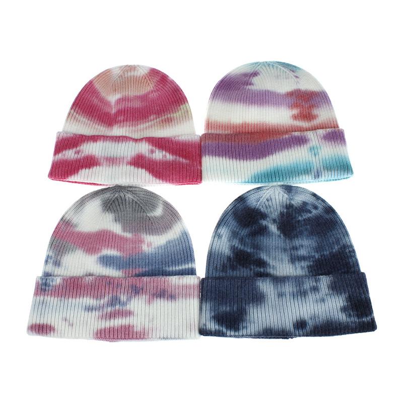 

MISANANRYNE Woman Winter Retro Tie Dye Cap Women Sport Hat Wool Hair Accessories Headwear Ornaments Beanie Skullies Bonnet, Q14006