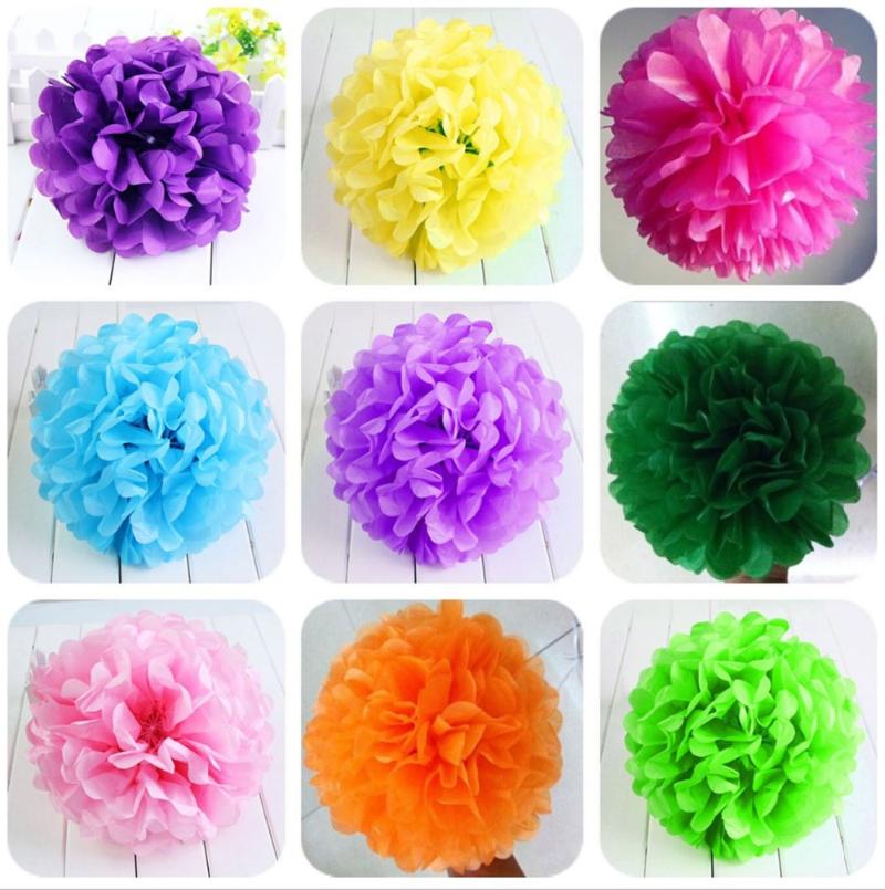 

1PCS 12''(30cm)Tissue Paper Pompom Pom Poms Flower Ball Home Decoration Festive & Party Supplies Wedding Favors 23 Colors, Beige