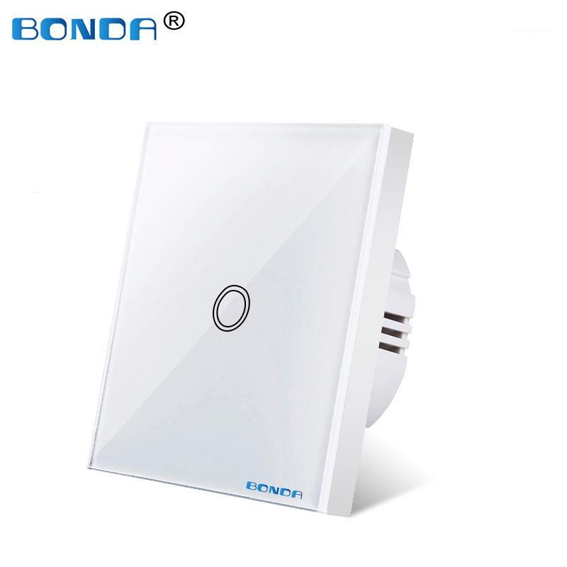 

Wall switch, EU standard, white crystal, tempered glass panel, touch switch, Ac220v, 1 set, 1 way, wall light, touch screen1