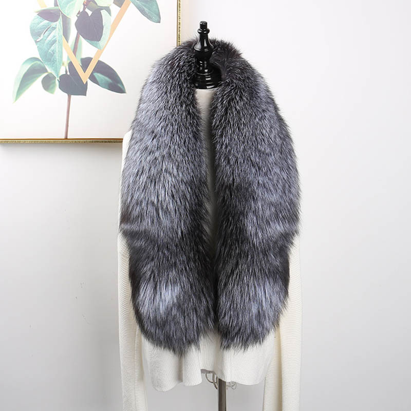 Fashion-MS.MinShu Luxury Genuine Fox Fur Scarf Real Fox Skin Scarf Big Size Natural Fox Fur Shawl Winter Women Stole Free shipping