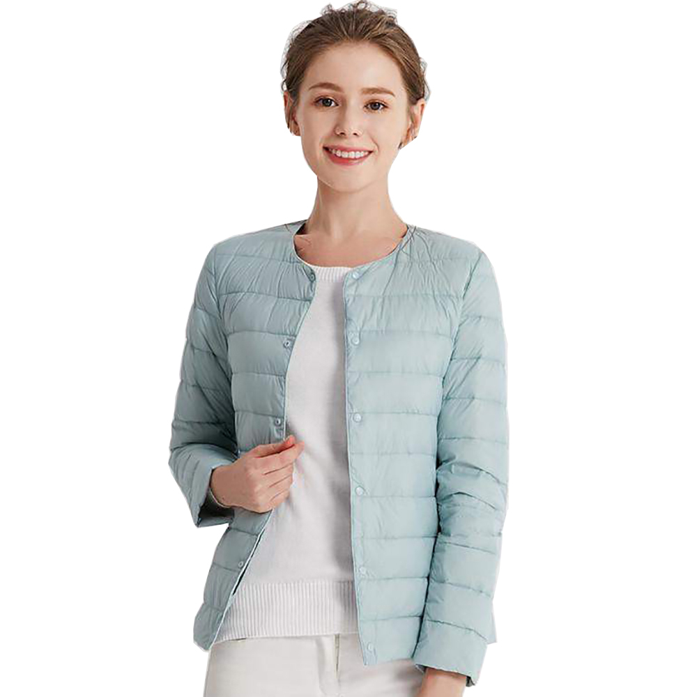 

2020 Winter 2020 Hot Female Outwear Autumn Ultra Light Portable Matte Fabric Duck Down Parka Thin Jacket 49rc, Navy blue
