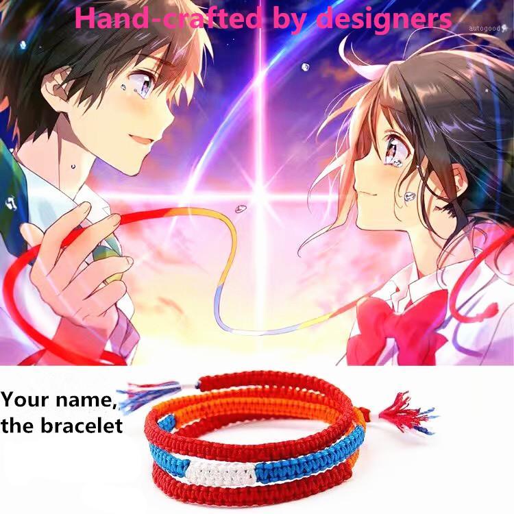 

Charm Bracelets Fashion Lover Bracelet Movie Your Name Polyester Handmade Red Rope Jewelry Cosplay Kimi No Na Wa1