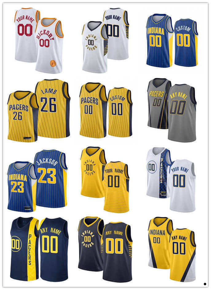 

75th Custom Men Jersey Women youth 23 Isaiah Jackson 26 Jeremy Lamb 33 Myles Turner Miller 31 Victor Indiana''Pacers''Ba, Black;red