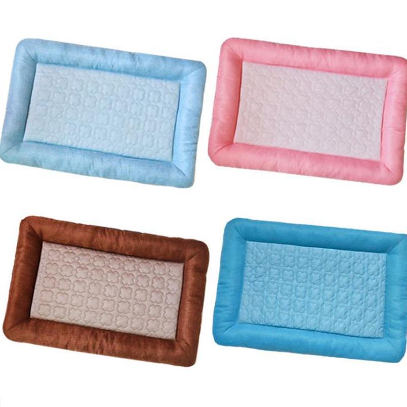 

No Hair Sticky Pet Mat Cooling Cat Dogs Summer Sleeping Bed House Square Cage Pad Car Seat Cover Anti Slip For Small Medium Dogs, Brown