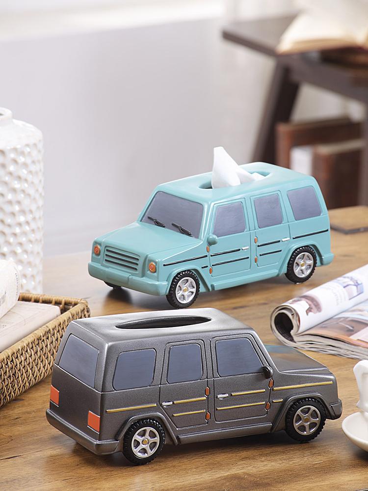 

Creativity Car Model Off-Road Vehicle Resin Removable Tissue Box Living Room Offcie Shop Decoration Ornaments