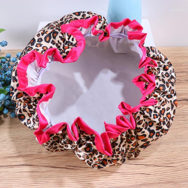 

2Pcs Waterproof Bathing Caps Creative Preventing Lampblack Caps for Women1