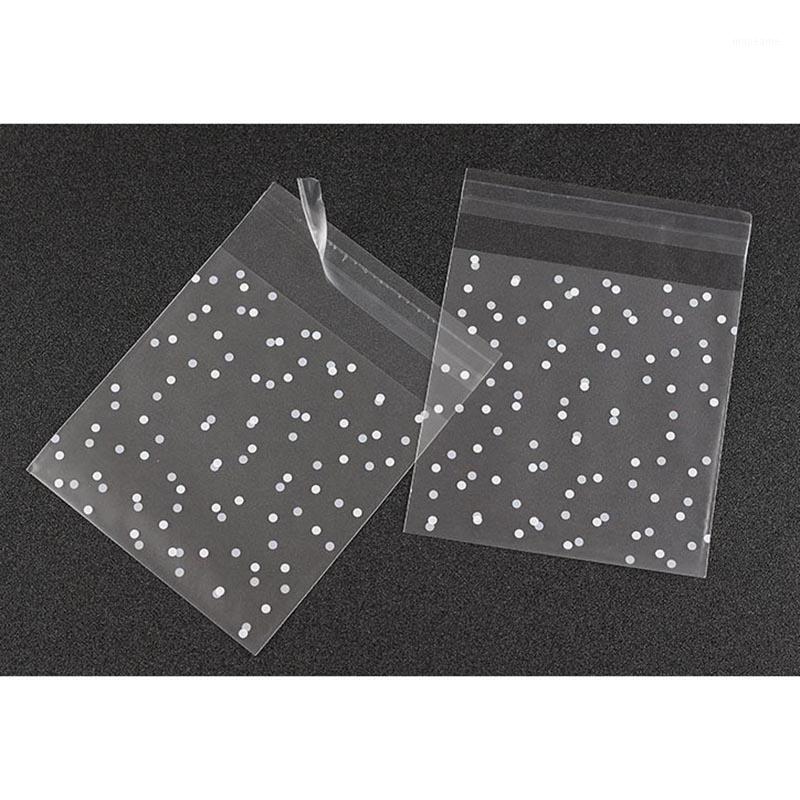 

50pcs/lot White Dots Transparent OPP Self-adhesive Bags Gift Packaging Bags Plastic Jewelry Candy Cookies Packing1