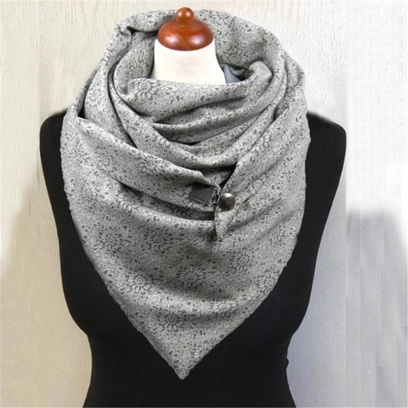 

2020 Cooeverly Fashion Winter Women Printing Button Soft Wrap Casual Warm Scarves Shawls Bib Men Women Hot Sale Men