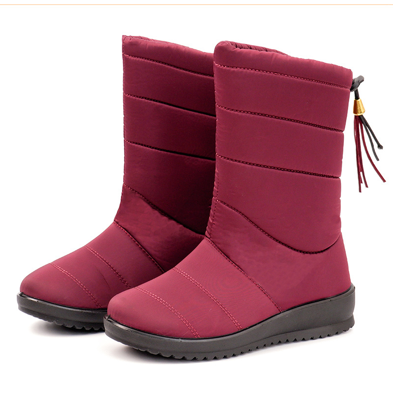 

2020 Women's Winter Half-calf Snow Boots with Low Heels 8dkz, Red