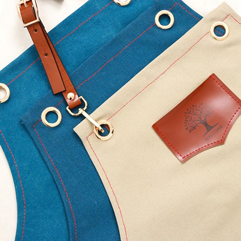 

HOT SALE Fashion Women Kitchen Barbecue Cooking Apron Unisex Restaurant Denim Aprons Bartender Work Uniform Cortex Sleeveless Bi