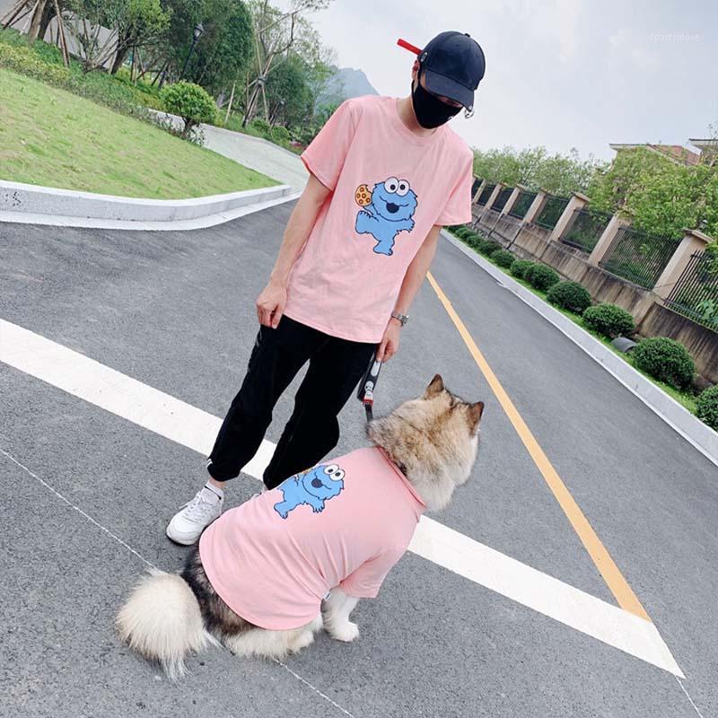

Cartoon Dog Clothes Pet Matching Clothes for Medium Large Dogs Costume Cotton Dog Costume Spring Pet Shirt Pug Golden Retriever1, Pink