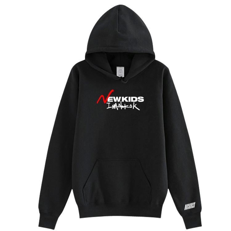 

Kpop Ikon New New Kids I'm Ok Same Printing Hoodies Unisex Fleece/thin Fans Supportive Pullover Loose Sweatshirt, Thin5