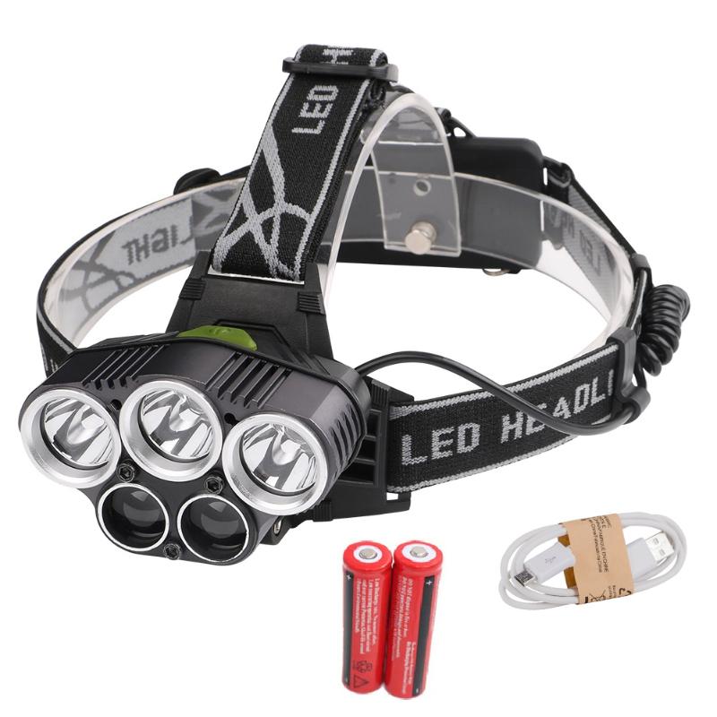 

LED Headlamp 5 CREE XM-L T6 Q5 Headlight 15000 lumens LED USB Headlamp Camp Hike Emergency Light Fishing Outdoor